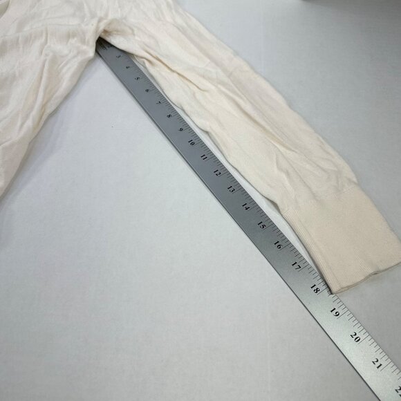 LOFT Outlet Women's Size Medium Sweater Cardigan Open Front Cream Preowned - Picture 9 of 11